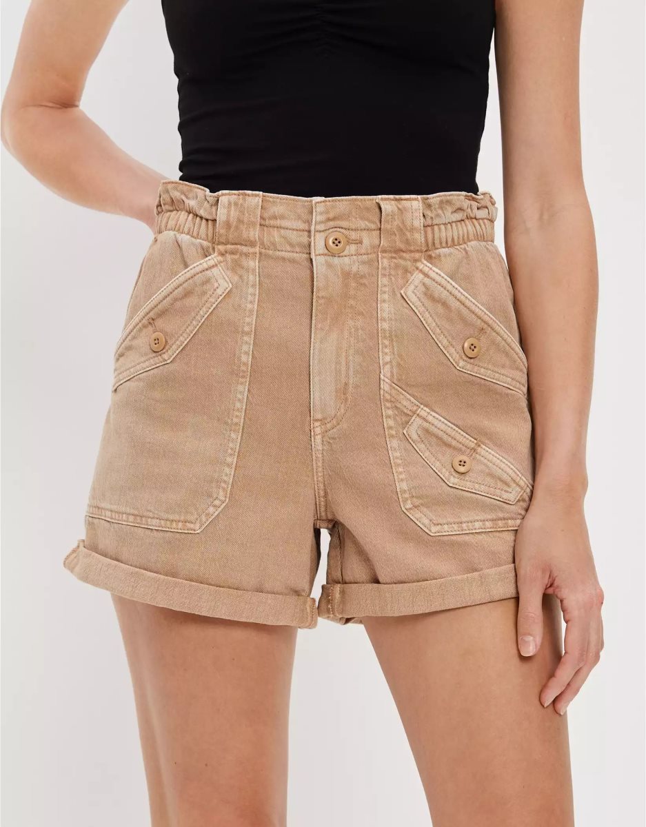 Shorts American Eagle AE Stretch Highest Taille Baggy Utility Marron Femme | HVU-36871445